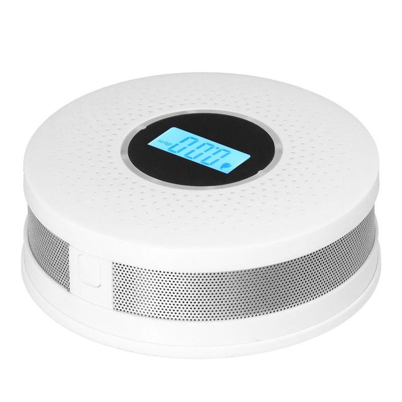 CO Smoke Combination Detector Photoelectric Sensor Sound Light Alarm LCD