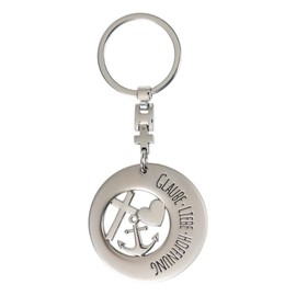 Key Ring Solid Faith Love Hope, silver