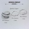 JOERICA 3 Pcs Silver Adjustable Open Rings Women Feather Thumb