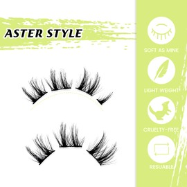 LANKIZ Lash Clusters Wispy Lashes Natural Look Individual Lashes 10-16mm Fluffy Curly False Eyelashes Cluster Eyelash Extensions Faux Mink Fake Lashes Strip 10 Pairs Pack DIY at Home(Aster Style)