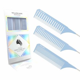 Vellen Hair Ultimatives Highlight-Kamm-Set, hitzebeständig, PEI-Material 220 °C, hitzebeständig, professionelle Strähnenkämme für Haarfärbemittel, Highlight – 3 Größen