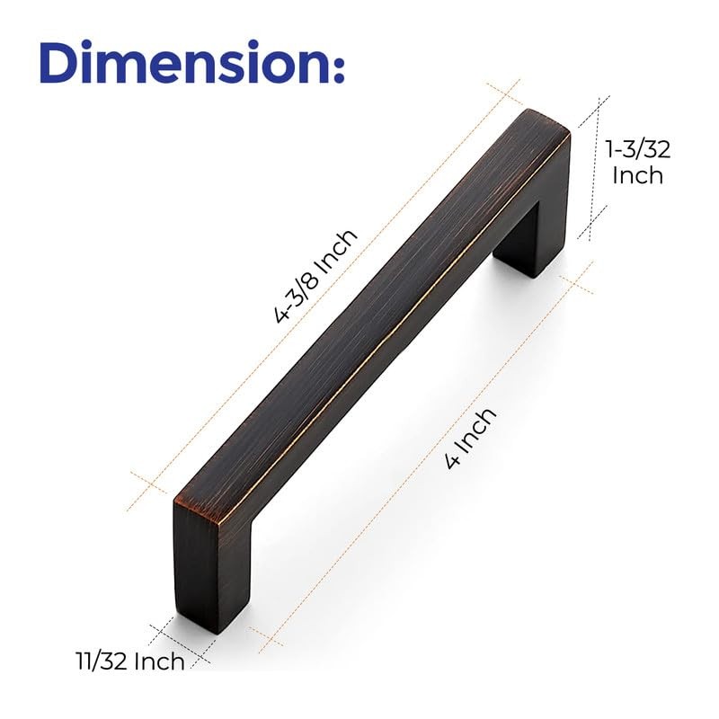 Ravinte 10 Pack Solid 4 Inches Oil-Rubbed Bronze Kitchen Cabinet