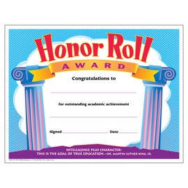 TREND enterprises, Inc. Honor Roll Award Colorful Classics Certificates, 30 ct