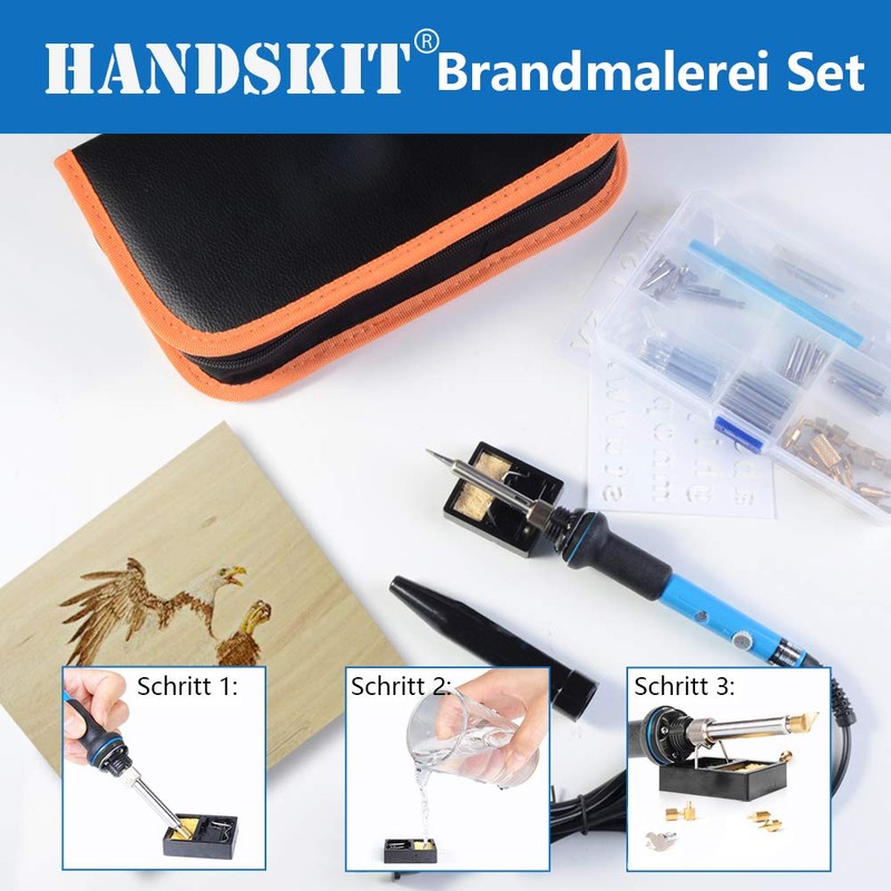 Handskit Pyrography Iron 42-Piece Set Soldering Iron, Burning Iron with
