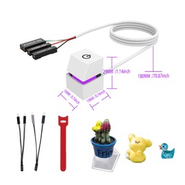 PC Power Switch External Extension Cord, PC Power Button Extension Device, Desktop Computer External LED Power Switch (on/Off), 70.87-inch-Long Switch Extension Cord (White)