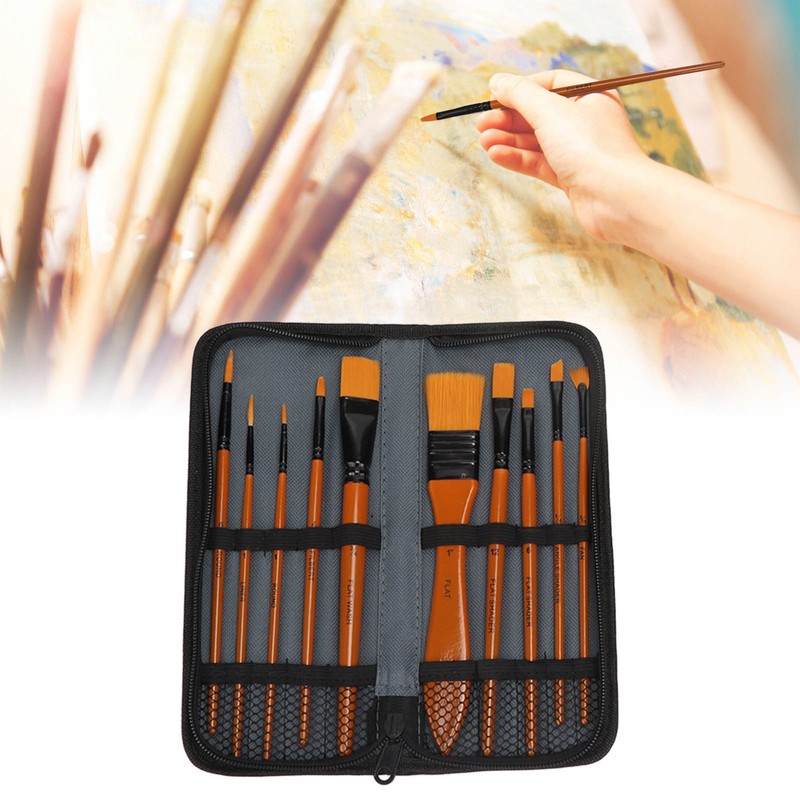Oil Paint Brush Set Hand Tempered Ergonomic Handle Paint Brush