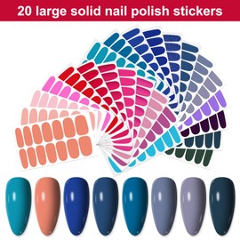 YECIRALA 24 Sheets 336 Pieces Nail Polish Strips for Women Girls Nail Polish Stickers Full Nail Wraps Stick On Nails with Nail File Gel Nail Strips Solid Nail Stickers Self Adhesive Nail Decals
