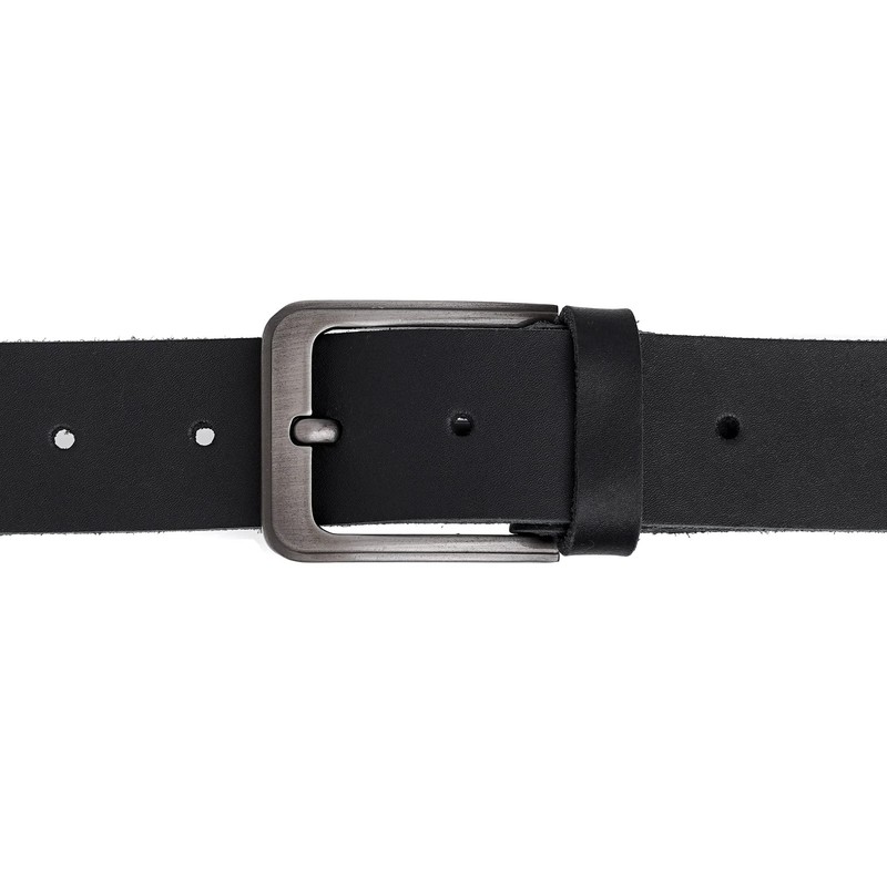 John Moses - Mens Leather Belt with Scratch Resistant Buckle