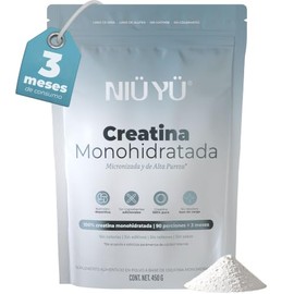 Creatina Monohidratada 100% Pura y Micronizada | 5g por Porción · Sin Rellenos · Alta Solubilidad | 450g · 90 Porciones · Rinde 3 Meses | Sin Sabor