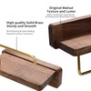 Mayhas Walnut Toilet Paper Holder Wall Mount with Shelf, Wooden