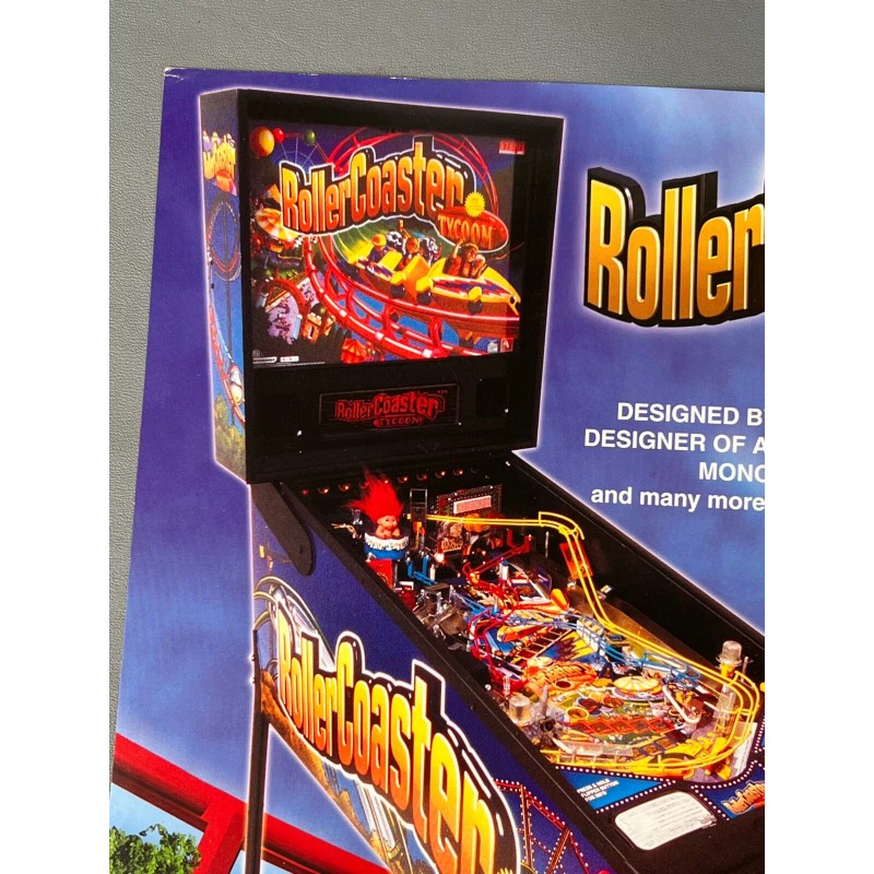 Stern Pinball Rollercoaster Tycoon Flyer New NOS PROMO Stern Pinball