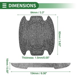 Motoforti Universal Car Door Handle Protective Film Reflective Stickers Anti-Scratch, Black 1 Set