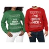 Tstars Naughty & Nice Couples Ugly Christmas Sweatshirts Funny His