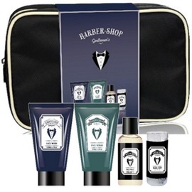 Shaving Set for Men | Shaving Products Aloe Vera & Peppermint | Original Gift Idea | Ideal Birthday for Men | Care and Wellbeing | Barber-Shop Gentlemen's Blue by Gloss!