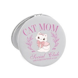 Lywjyb Birdgot Cat Mon Social Club Mirror Cute Cat Lover Gift Cat Mama Gift for Women Birthday Gift (Cat Mom Mirr)