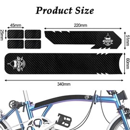 CHENNAN Bicycle Frame Protection Carbon Sticker Bicycle Frame Protection Sticker Bicycle Frame Protective Tape Carbon Fibre Bicycle Frame Chain Guard Sticker for Bicycle, Mountain Bike etc (Black 1)