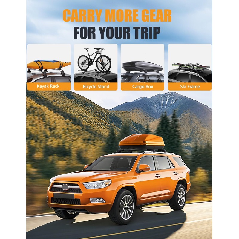 KINGGERI 330lbs All Aluminum Roof Rack Cross Bars Compatible with