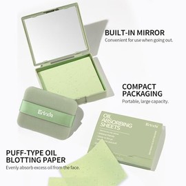 Erinde 200 Hojas Papel Absorbente Facial, Para Piel Grasa, Absorbente de Grasa Facial, Película Natural para El Control de La grasa, Absorbe El Exceso