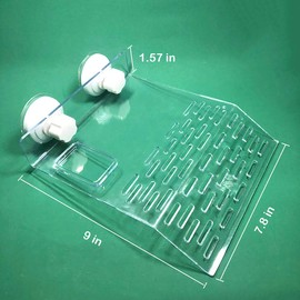J-star Aquarium Turtle Platform Acrylic Turtle Ramp Clear Turtle Tank Dock with Suction Cup for Reptiles and Amphibians
