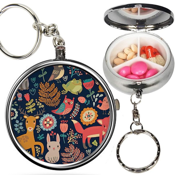 Pack of 2 - Portable Pill Organizer (Forest Animals Plants)