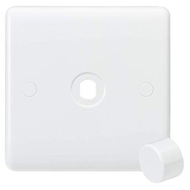 Knightsbridge CU1DIM Curved Edge 1 Gang Plate with Matching Dimmer Cap, White