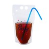 Fun Express Let’s Party Collapsible Plastic Drink Pouches with Straws,