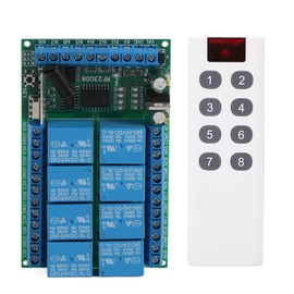 Remote Control Module 8 Channels 433.92MHz Multifunctional 100m Fixed Encoding Remote Control 24V