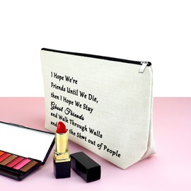 Friendship Gifts for Women Friends Makeup Bag Birthday Gifts for Friends Female Best Friends Travel Cosmetic Pouch Gifts for Besites Teen Girls BFF Christmas Birthday Graduation Gifts