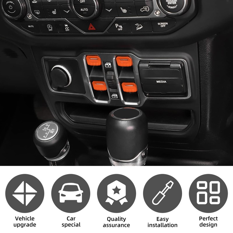 SQQP Window Switch Button Cover Trim Interior Accessories Fit for