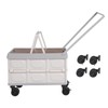 JAYGOVAN Collapsible Wheeled Crate with Lid Portable Rolling Plastic Crate