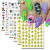 IDDFEVE 12 Sheets Abstract Smiling Face & Evil Eye Nail