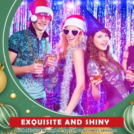 Tigeen 100 Pcs Mardi Gras Beads Bulk 30'' Metallic Beaded Necklaces for Mardi Gras Party St. Patrick's Day Parade Throw Carnival (Red,Green)