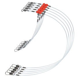 Fishing Wire Leaders Fishing Leaders Saltwater Fishing Rigs Fishing Bottom Rigs Clear Nylon Leader Surf Fishing Rigs Fishing Leaders with Swivel Snaps Beads for Saltwater 1Arm / 2Arm (12 PCS, 1 Arm)