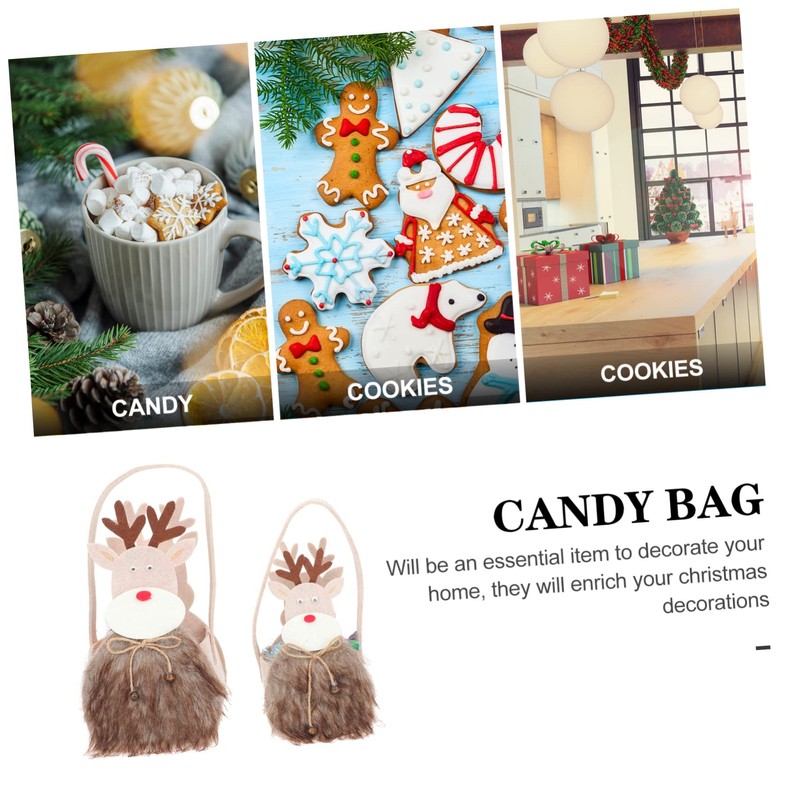 Ciieeo 2sets Cartoon Packing Bags Storage Baskets for Xmas Candy