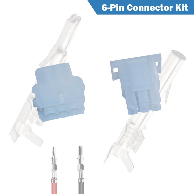6-Pin Connector Kit for 14-20AWG 2.13 mm Accurate Diameter for