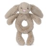 Jellycat Bashful Beige Bunny Stuffed Animal Ring Rattle, 7 inches