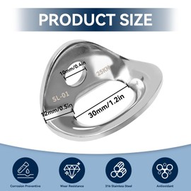 10 pcs Climbing Hanger, 25KN Stainless Steel Rock Climbing Anchors Hammock Bolt Rappelling Protection for Cave Exploration Rescue Stainless Steel Bolt Hanger Tie Down Anchor