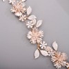 Chargances Bride Flower Leaf Headband Wedding Gold Crystal Hair Vine