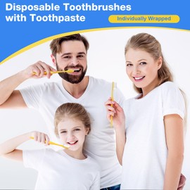 MAGDIY Disposable Toothbrushes with Toothpaste 300 Pack, Travel Toothbrush and Toothpaste Set, Homeless Supplies Bulk, Individually Wrapped, Travel Size Toiletries, Hygiene Kits for Shelters & Hotels