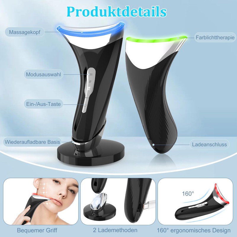 Yeerain Face Massager Against Wrinkles, EMS Face Massager with 4