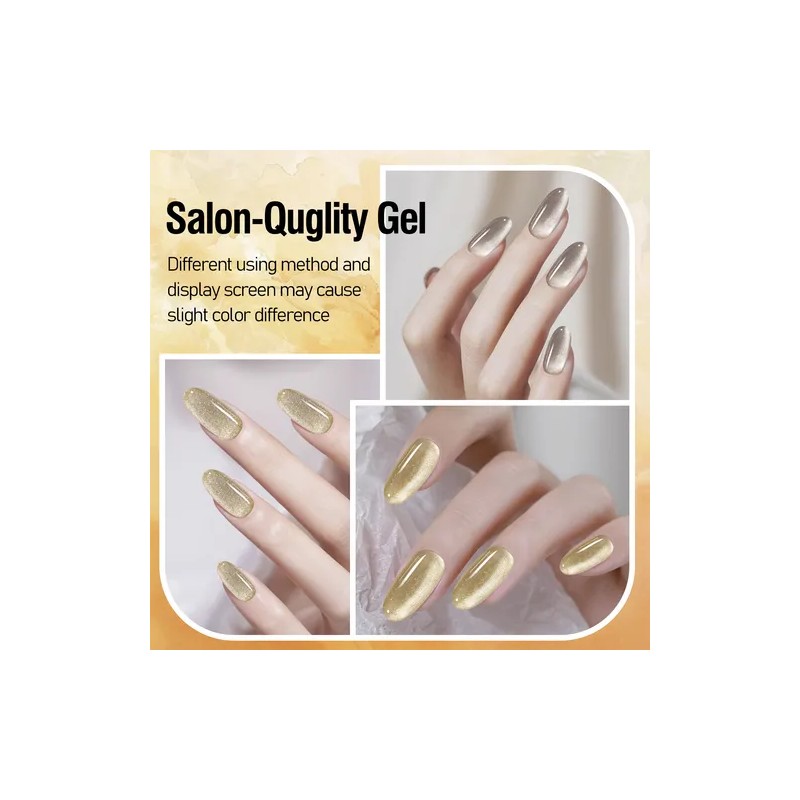 Esmaltes Uñas Gel Efecto Ojo Gato 12 Ml+liman, 7 Unidades