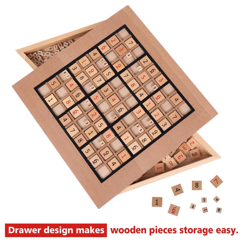 GOTHINK Wooden Sudoku Puzzle Set, Challenge Your Mind with 11.6