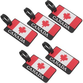 PartyKindom Etiquetas de Identificación de Equipaje Bandera Canadiense, Funda Protectora de Pvc, Porta Tarjetas de Embarque Compacto y Ligero para Viaje