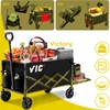 VIC Collapsible Folding Wagon Extra Long Extender Wagon Cart,Beach Wagons