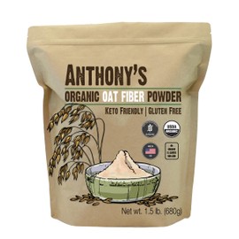 Anthony's Organic Oat Fiber, 1.5 lb, Gluten Free, Non GMO, Keto Friendly, Product of the USA