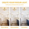 11.81" Brushed Gold Semi Flush Mount Ceiling Light Modern Glass