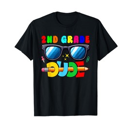 2nd Grade Dude Back To School Sunglasses Students Kids Boy T-Shirt