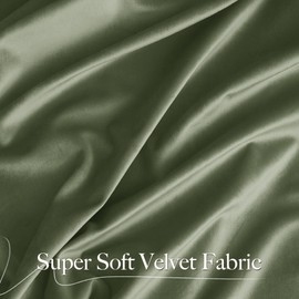 NICETOWN Sage Green Blackout Curtains 72 inches Long 2 Panels (62-inch Wide), Farmhouse and Sleek Velvet Drapes and Curtains for Doorway, Patio Sliding Door, Office, Dorm