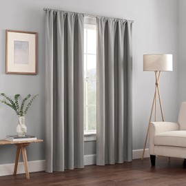 ECLIPSE Cortinas de oscurecimiento para recámara, con Aislamiento Kendall, con Bolsillos para cortinero, de un Solo Panel, Tratamiento de Ventana, para Sala, poliéster, Gris, 42" x 84", 1