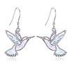 DAYLINLOVE Hummingbird Earrings White Opal 925 Sterling Silver Bird Dangle